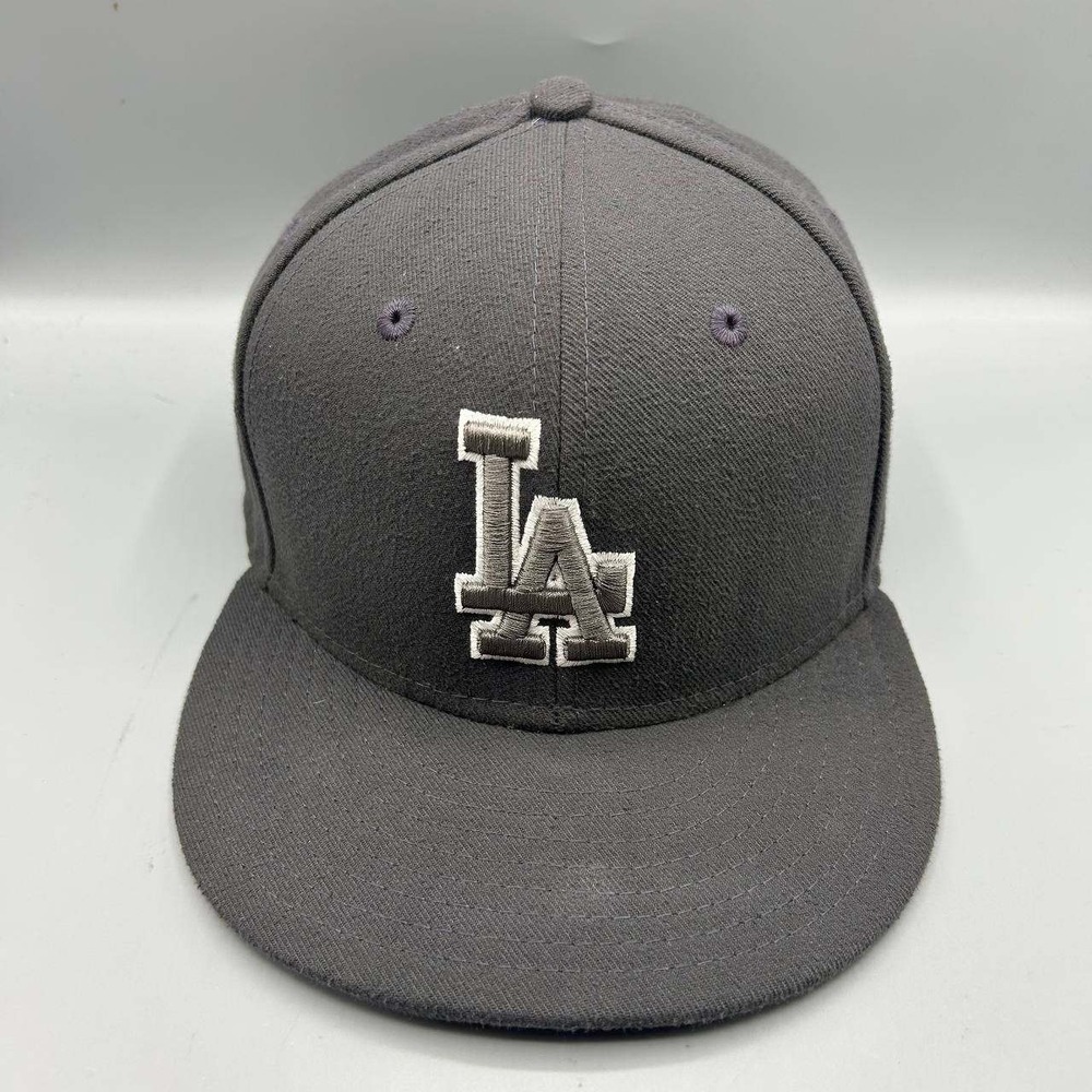 Los Angeles LA Dodgers MLB Hat Men 7 3/8 Gray 59Fifty New Era Fitted Cap
